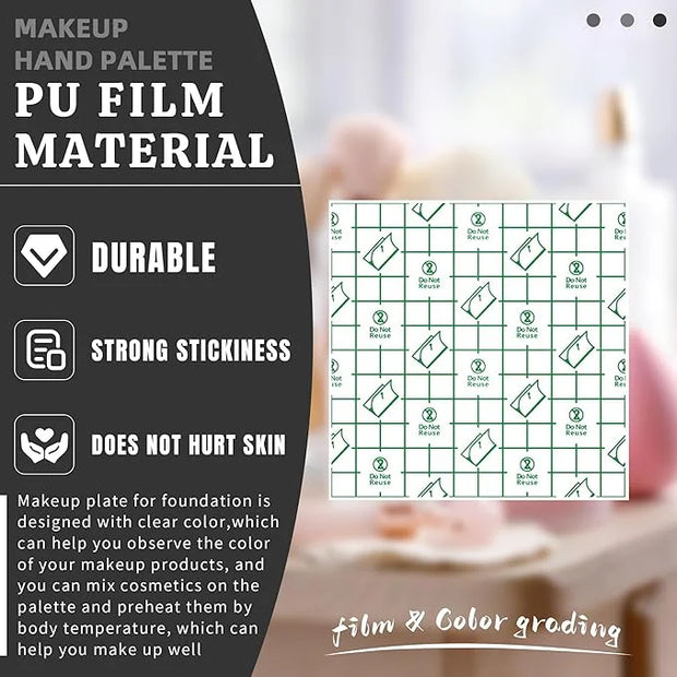 500 Pieces Makeup Hand Palette,Disposable Adhesive Makeup Mixing