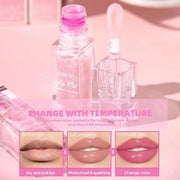 2Pcs Magic Color Changing Moisturizing Lip Glow Oil Plumping Glimmer Glow Lipstick, Hydrating Lip Gloss Lip Balm Transpare...