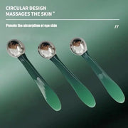 2 in 1 Roller Eyes Cream Applicator Wand and T-Shape Massager Tool for Facial Massage, Reduce Puffiness (Green-1) - Produc...
