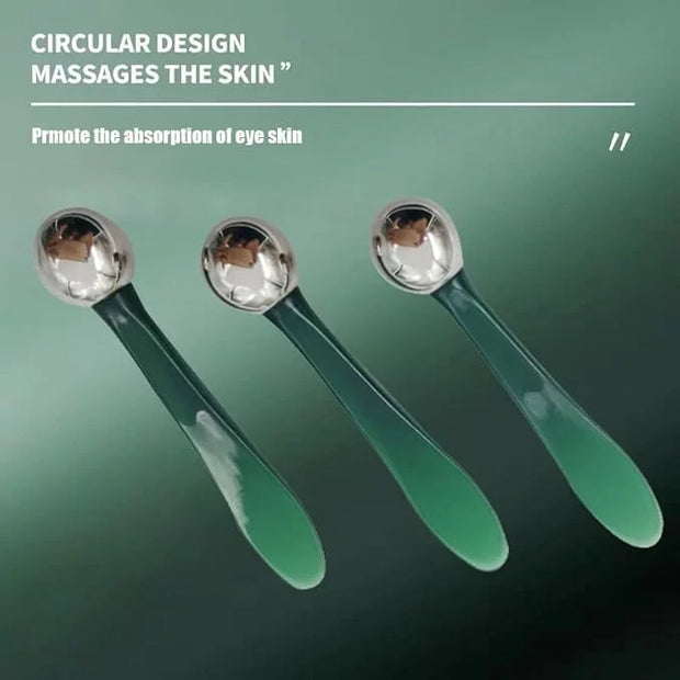 2 in 1 Roller Eyes Cream Applicator Wand and T-Shape Massager Tool for Facial Massage, Reduce Puffiness (Green-1) - Produc...