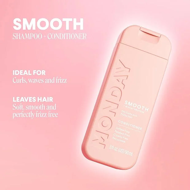 Monday Haircare Smooth Shampoo & Conditioner Travel Pack - 3oz, 90ML Travel Kit (2 x Shampoo,2 x Conditioner) - Product Image