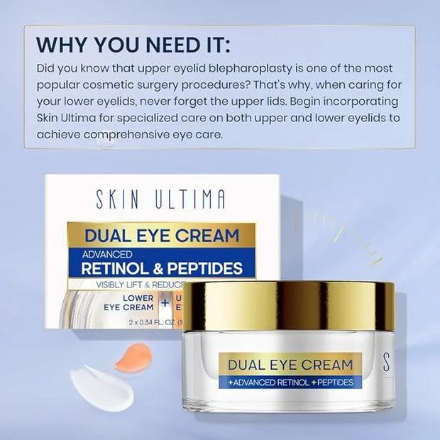 Dual Eye Cream with Advanced Retinol, Peptides, Caffeine for Puffy Eyes and Dark Circles, Wrinkles, Anti Aging, Under Eye ...
