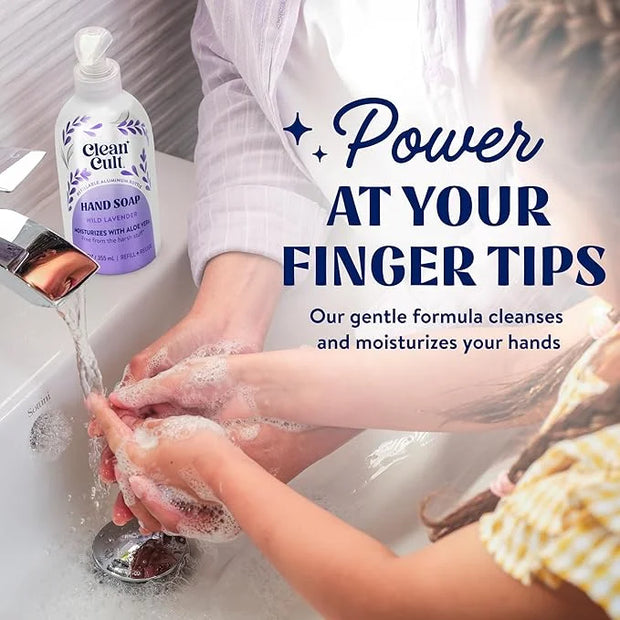 Cleancult Liquid Hand Soap Refill - Wild Lavender - Moisturizes Dry & Sensitive Skin - Made with Aloe Vera & Lavender Esse...