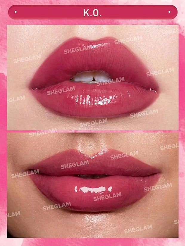 SHEGLAM Pout Pillow Cushion Lip Gloss Moisturizing Liquid Lipstick High Shine Finish Sponge Tip Applicator Non-Sticky Lip ...