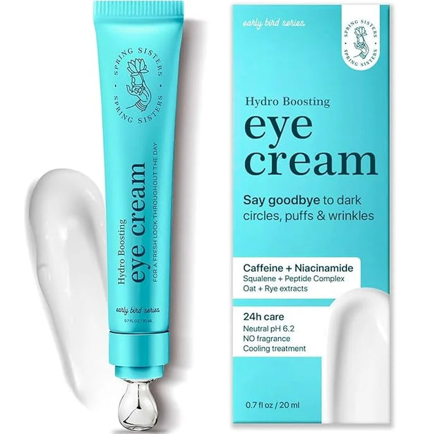 Under Eye Cream for Dark Circles and Puffiness - Caffeine Eye Cream Anti Aging Brightener With Niacinamide, Squalane, Pept...