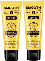 Bee Bald SMOOTH PLUS Head & Face Moisturizer with SPF 30 Sunscreen Lotion Protecting Skin From Harmful UVA/UVB Rays While ...