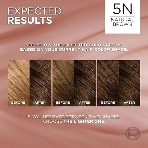 L’Oreal Paris Excellence Universal Nudes Permanent Hair Color, Ammonia Free Hair Dye for Gray Hair Coverage, 5N Natural Br...