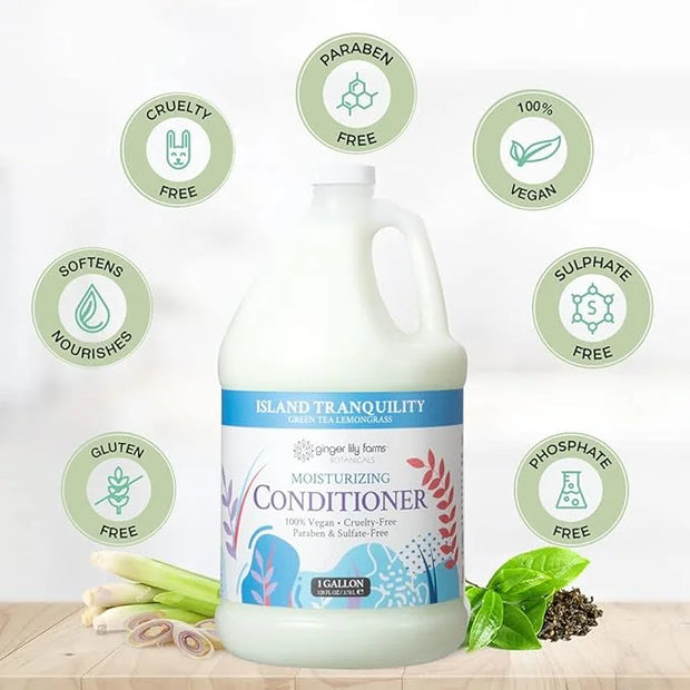 Ginger Lily Farms Botanicals Moisturizing Conditioner for Dry Hair, Island Tranquility, 100% Vegan & Cruelty-Free, Green T...