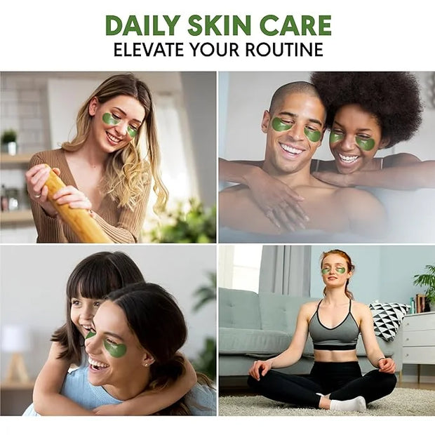 Eye Masks for Dark Circles and Puffiness – Hydrating Eye Patches with Collagen Hyaluronic Acid Green Tea & Aloe - Under Ey...