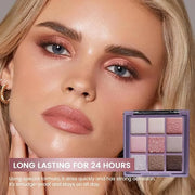 Eyeshadow Palette Makeup- 9 Colors Rose Gold Dark Brown Colorful Eyeshadow Palette Matte Shimmer Korean Natural Eye Shadow...
