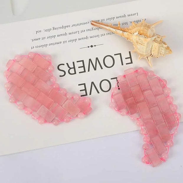ideayard Rose Quartz Eye Mask, Mini Eye Mask Natural Quartz Mask for Eliminate Wrinkles Puffiness (Rose quartz-A) - Produc...