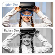 2Pcs VR Face Mask, Adjustable VR Sweat Band Breathable Eye Face Cover for Most VR Devices (Black/Blue) - Product Image