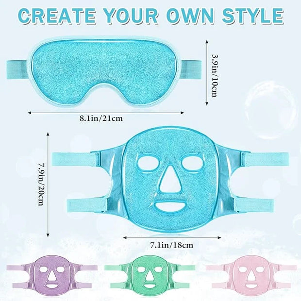 Geyoga Gel Ice Face Eye Mask Cooling Face Eye Masks for Reducing Puffiness, Dark Circles, Redness, Pain Relief, Migraine, ...