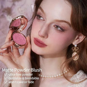 Flower Knows Strawberry Rococo Embossed Blush;Berry Matte Finish;Buildable & Blendable Powder Blush for cheeks,Highly Pigm...