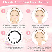 Under Eye Patches Silicone2 Pcs Reusable Eye Patches, Plump Fine Lines & Wrinkles with Metal Eye Cream Applicator, Tin Cas...