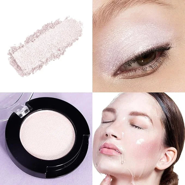 Monochrome Glitter Eyeshadow Makeup Palette,Highly Pigmented Champagne Gold Eyeshadow Palette,Shimmer Pressed Powder shado...