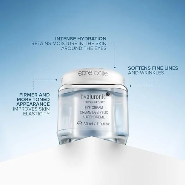 être belle Hyaluronic³ Eye Cream | Anti Aging Under Eye Cream for Puffiness And Dark Circles with Hyaluronic Acid, Quickli...