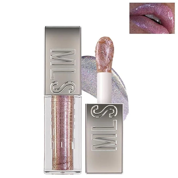 Mirror Glitter Lipstick, Sparkling Shimmer High Pigment Waterproof Long Lasting Lip Gloss, Shimmer Moisturizer Lip Gloss, ...