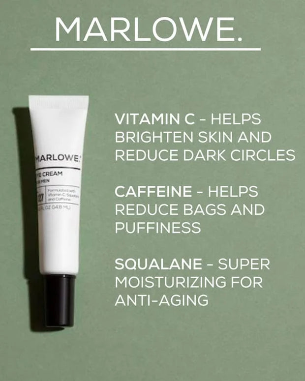 No. 127 Mens Eye Cream with Vitamin C, Caffeine and Moisturizing Squalane for Puffiness, Wrinkles & Dark Circles, Targeted...