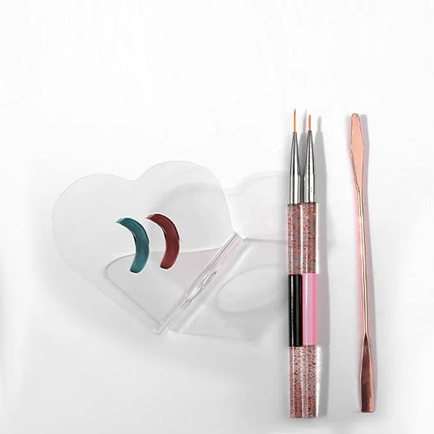 3Pcs Clear Handheld Acrylic Palette Heart Shaped Acrylic