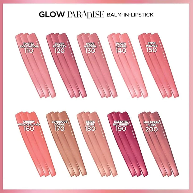L'Oreal Paris Glow Paradise Hydrating Balm-in-Lipstick with Pomegranate Extract, Rose Mirage, 0.1 Oz - Product Image
