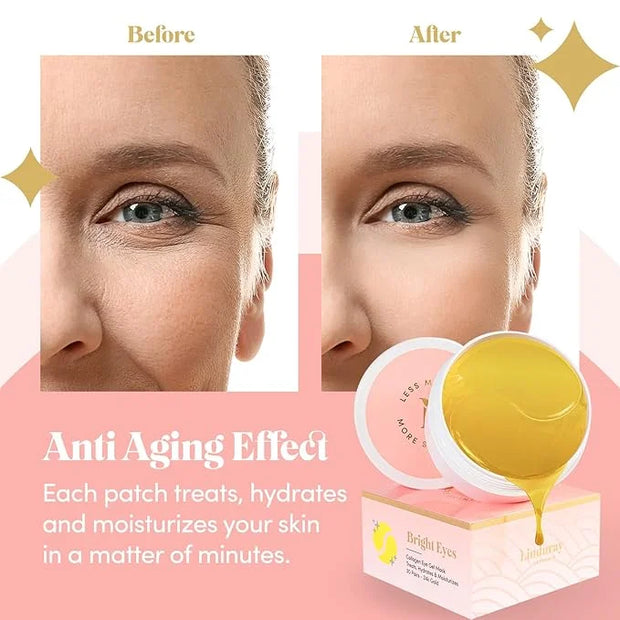 24K Gold Collagen Under Eye Mask - Bright Eyes Anti Aging Treatment - Product Image