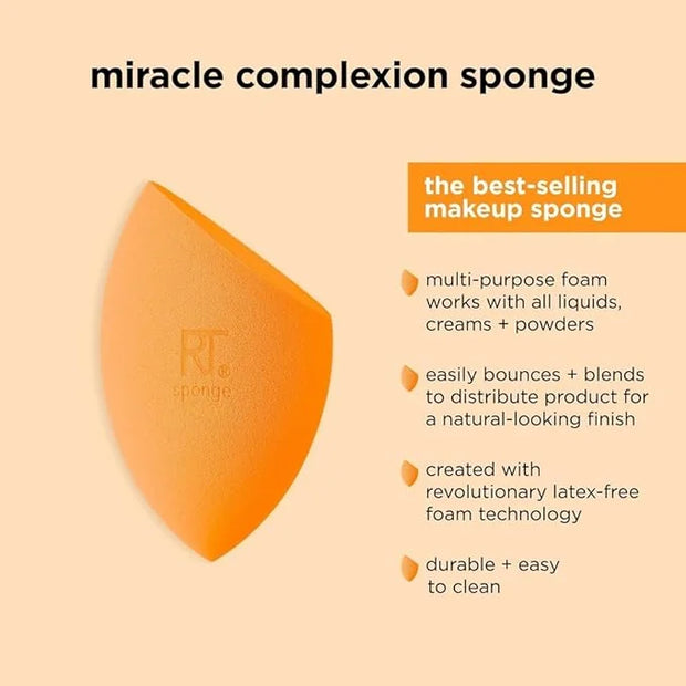 Real Techniques 6 Pack Assorted Makeup Blending Sponges, 3 Miracle Makeup Sponges, For Blending, Baking, And Setting, Use ...