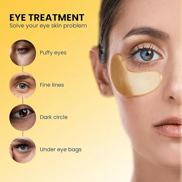 ABC Gold Eye Mask, Under Eye mask, and Collagen Eye Patches are suitable for puffy eyes and dark circles (30 Pair) - Produ...