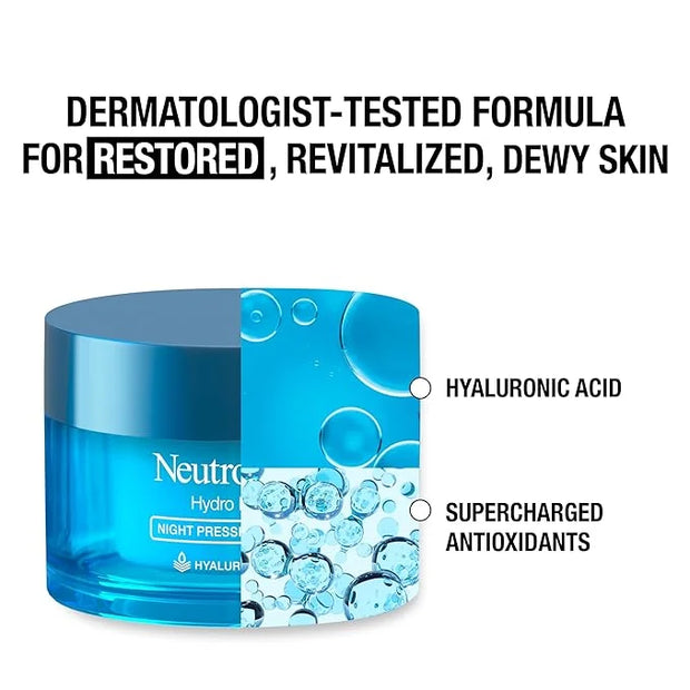 Neutrogena Hydro Boost Night Pressed Serum, Hyaluronic Acid Face Moisturizer for Normal to Extra Dry Skin, Delivers Overni...