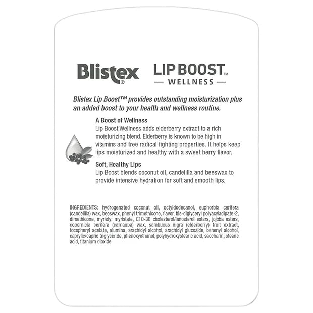 Blistex Lip Boost Wellness, Intensive Hydration from Coconut Oil & Beeswax, Elderberry Moisturizer (Pack of 2) - Product I...