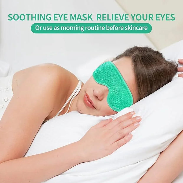 2PCS Gel Eye Mask - Reusable Hot/Cold Therapy Gel Bead Mask for Puffiness, Dark Circles, Headaches, & Stress Relief, Cooli...