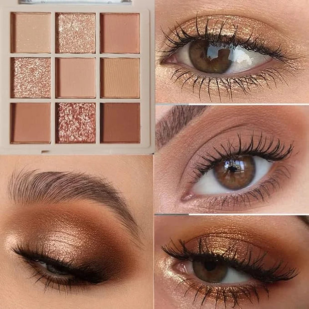 Eyeshadow Palette Makeup- 9 Colors Naked Eyeshadow Palette Matte Shimmer Korean Natural Eye Shadow palettes Highly Pigment...
