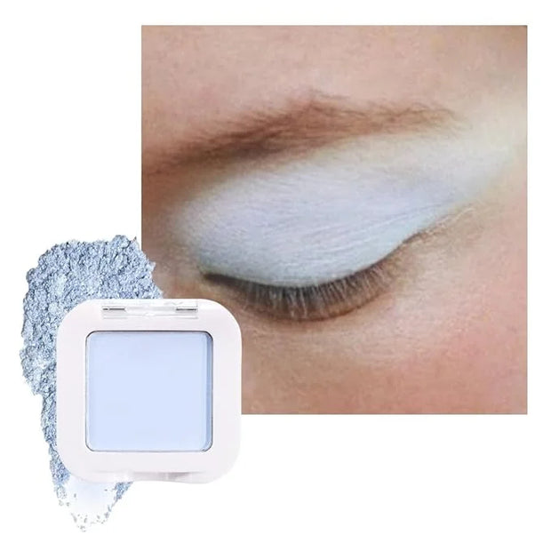 evpct Light Blue Matte Single Eyeshadow Palette, Pastel Sky Blue Natural Cream Powder Matte Eye Shadow Palette Makeup for ...