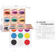 Rainbow Eyeshadow Palette - 9 Colors, High Pigmented, Bright Neon, Waterproof & Natural Finish - Product Image