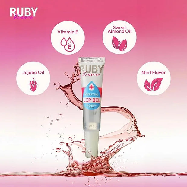 Ruby Kisses Hydrating Lip Gloss Clear Hydrating Lip Gloss (3 PACK) - Product Image