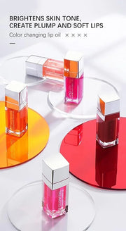 3Pcs Plumping Lip Oil, Hydrating Lip Gloss Tinted Lip Balm Lip Care Transparent Toot Lip Oil, Long Lasting Nourishing Lip ...