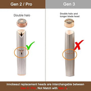 Facial Hair Remover Replacement Heads Gen 2 for Flawless Finishing Touch, Double Ring Blades Compatible with Flawless Gene...