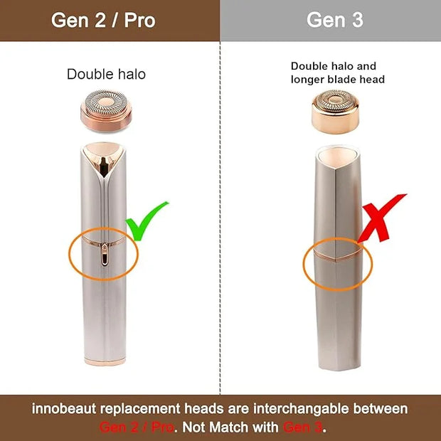 Facial Hair Remover Replacement Heads Gen 2 for Flawless Finishing Touch, Double Ring Blades Compatible with Flawless Gene...