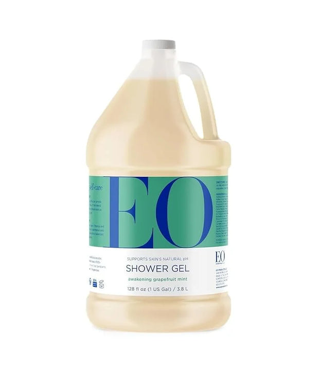 EO Shower Gel Body Wash Refill, 1 Gallon, Grapefruit and Mint, Organic Plant-Based Skin Conditioning Cleanser with Pure Es...
