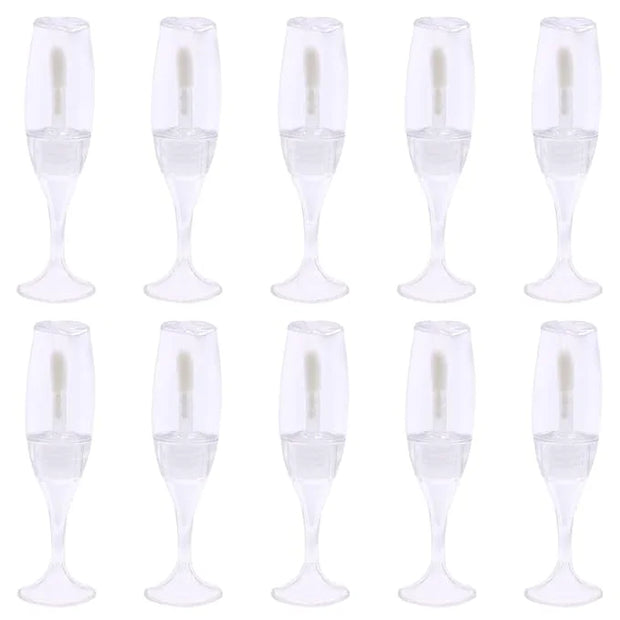 FZBNSRKO 10 Pcs Lip Gloss Tubes Mini Wineglass Shaped Empty Lip Mini Refillable Bottles Lip Gloss Tube Lip Balm Containers...