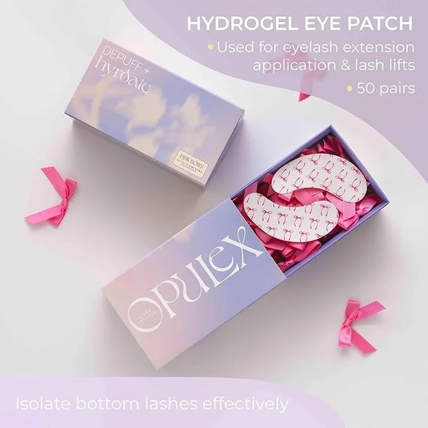 50 Pairs Under Eye Gel Pads for Lash Extensions, Lash Lifts, Aloe Vera Hydrogel Eye Patch (bow) - Product Image