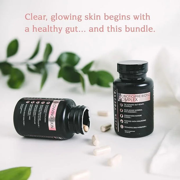 Bella Vérité. Probiotic/Prebiotic Complex for Women and Glowing Skin Collagen Boosting Complex Bundle, Vegan Skincare Set,...