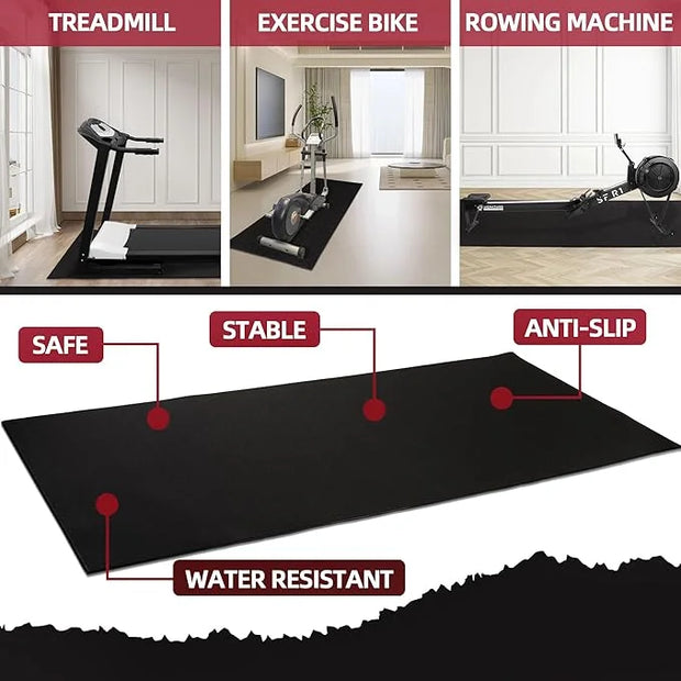 High Density Home Gym Treadmill Exercise Bike Equipment Mat 1/4" Thick, - Product Image