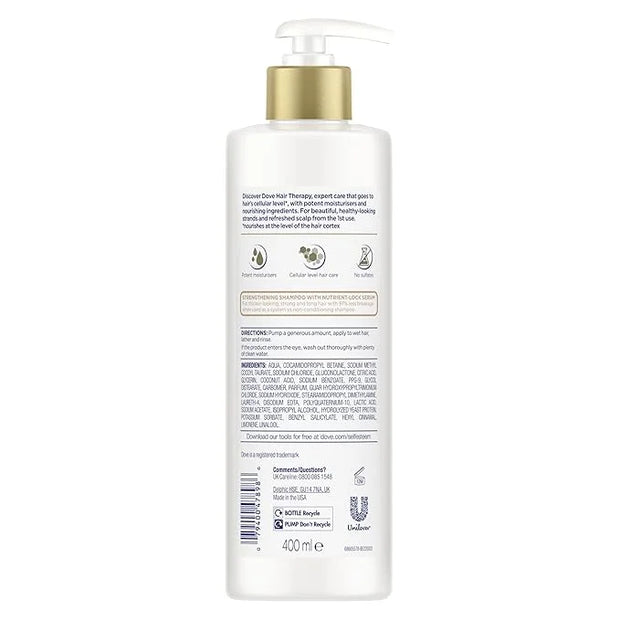 Dove Hair Therapy Shampoo for Damaged Hair Breakage Remedy Hair Shampoo with Nutrient-Lock Serum 13.5 fl oz - Product Image