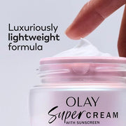 Olay Super Cream with Sunscreen SPF 30, 1.7 oz, Ultra Lightweight Face Moisturizer - Vitamin C & E, Hyaluronic Acid, Niaci...