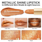 Oulac Pumpkin Color Lipstick with Metallic 3D Shine Hydrating Formula, High Impact Lip Color, Vegan Beauty, Full Coverage ...