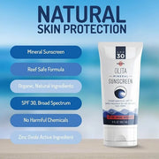 Olita Mineral Sunscreen SPF 30 Lotion - Fragrance Free - 3 oz - Broad Spectrum, Chemical Free, All-Natural, Reef Safe, Org...