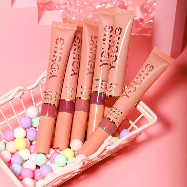 YOUNG VISION Hydrating Liquid Lipstick & Gloss Tint, Oil Infused, Cushion & Puff Applicators, Versatile Nude to Red Shades...
