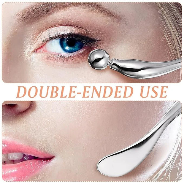 Zinc Alloy Eye Cream Spoon Eye Fatigue Relief Massage Tool for Skincare Makeup Application and Facial Care Silver Eye Spoo...