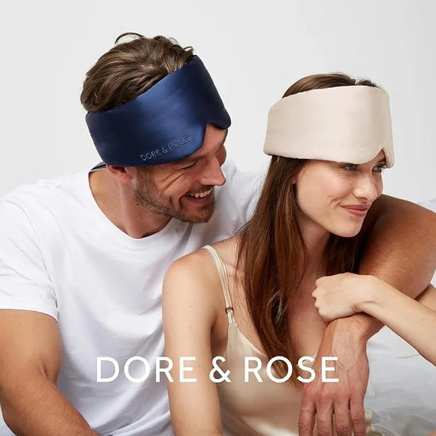Dore & Rose Deep Sleep Mask Light Blocking, 23 Momme Mulberry Silk Eye Mask, Ultra Soft, Adjustable - Travel Sleeping Mask...